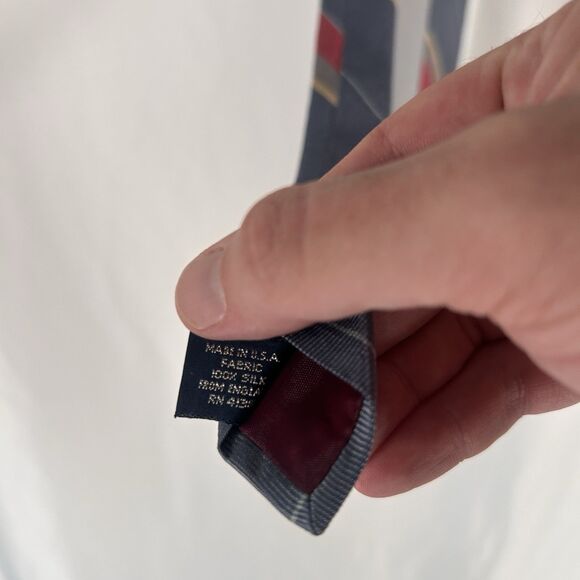 Polo Ralph Lauren Tie Men's 57" Blue Red Striped 100% Silk 3" Wide - Picture 7 of 7